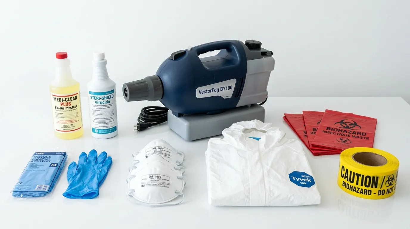 Professional biohazard remediation crew working in Kettering